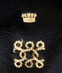 Wallis Simpson, the Duchess of Windsor Owned Black Patent Leather Handbag With Her Embroidered Cypher Below a Crown